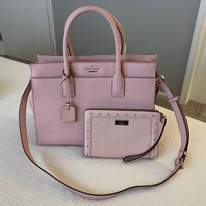 Kate Spade Pink Candace Satchel and Wristlet Bundle